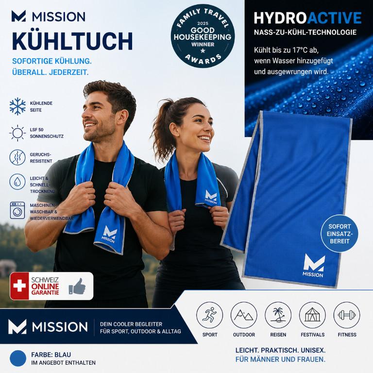 MISSION Kühl Handtuch Sport Unisex Blau Neu in Brig - Bild 1