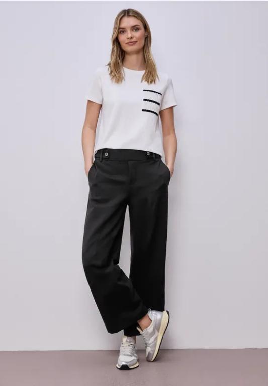 Wide Leg Hose mit Knopfdetail in Appenzell - Bild 1