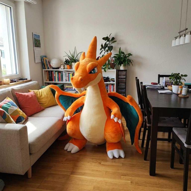 Pokémon Glurak Charizard XXL Kuscheltier 150 cm Plüschtier in Brig - Bild 1