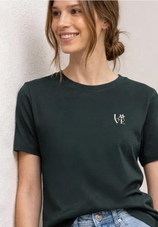 T-Shirt mit Rundhals und Printdetail in der Schweiz - Bild 1