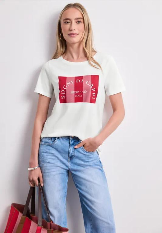T-Shirt mit Rundhals und Print in Appenzell - Bild 1