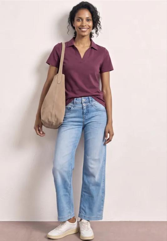 Kurzarm Poloshirt mit Split Neck in der Schweiz - Bild 1