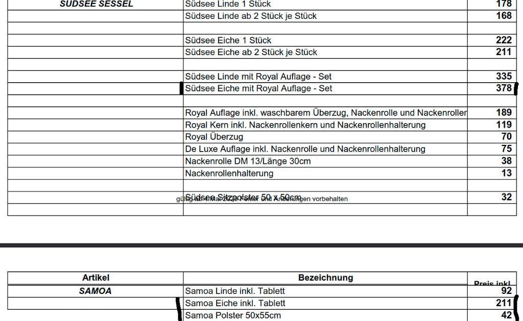 Liegestuhl neu von GEA mit Polster Royal (2x) mit Beistelltisch in Frauenfeld - Bild 6