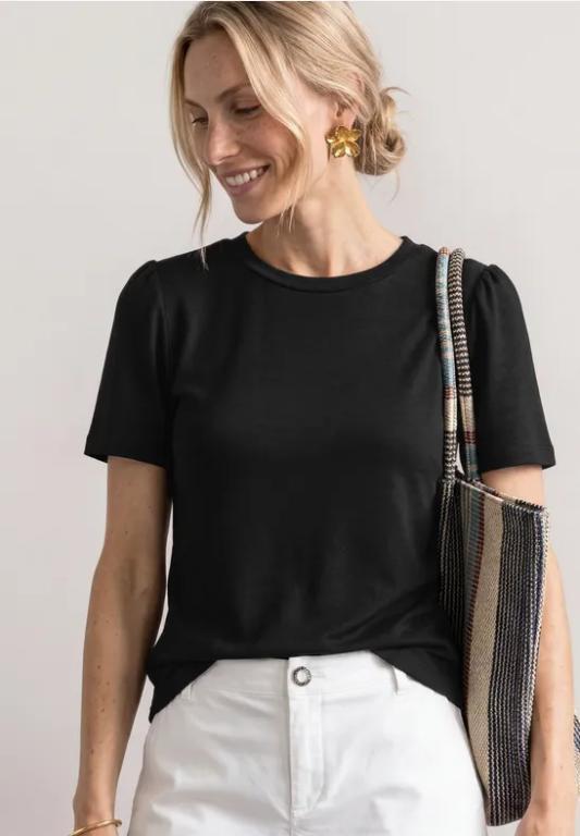 T-Shirt mit gerafftem Ärmel in der Schweiz - Bild 1
