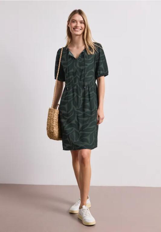 Knielanges Kleid mit Split Neck und Print in Luzern - Bild 1