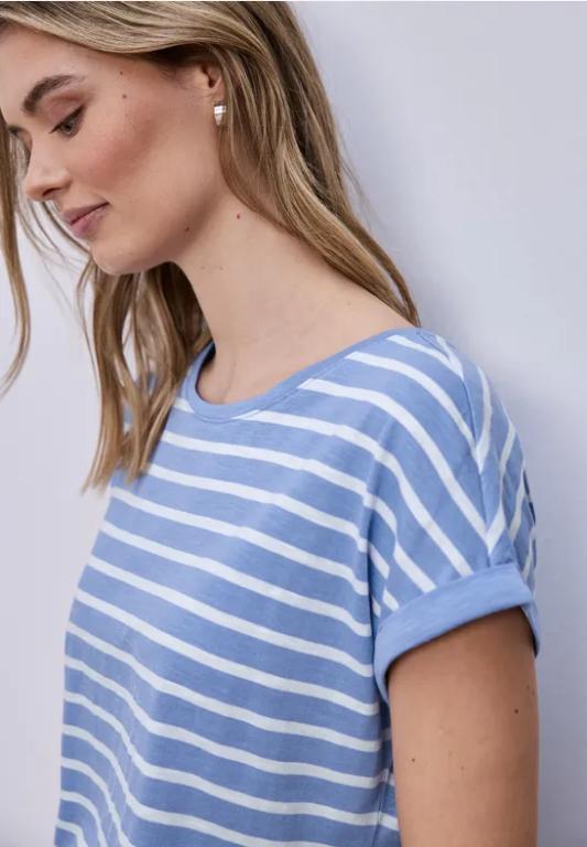 Dropped Shoulder T-Shirt mit Streifen in der Schweiz - Bild 1