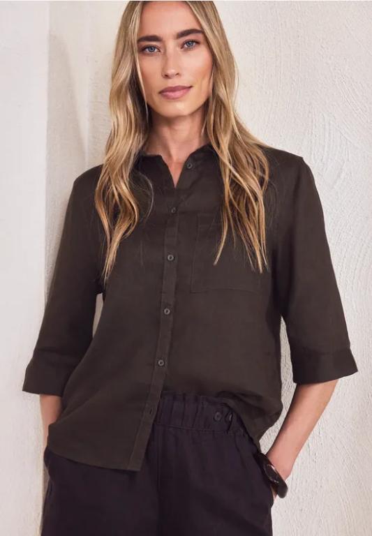 3/4-Arm Hemdbluse aus Leinen in Lenzburg - Bild 1