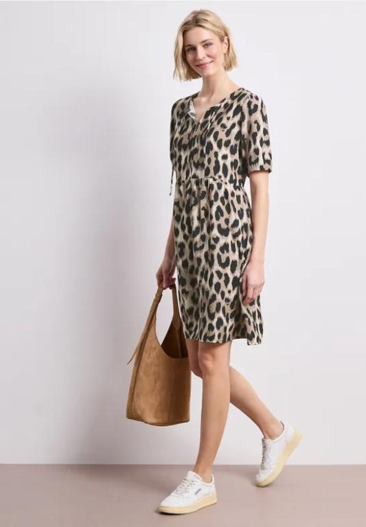 Knielanges Kleid mit Split Neck und Print in Bremgarten - Bild 1