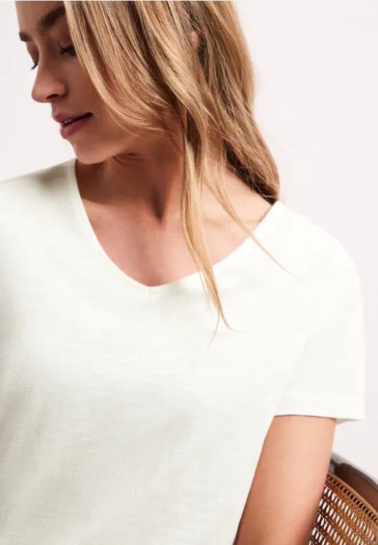 Basic T-Shirt mit V-Neck in Unifarbe in der Schweiz - Bild 1