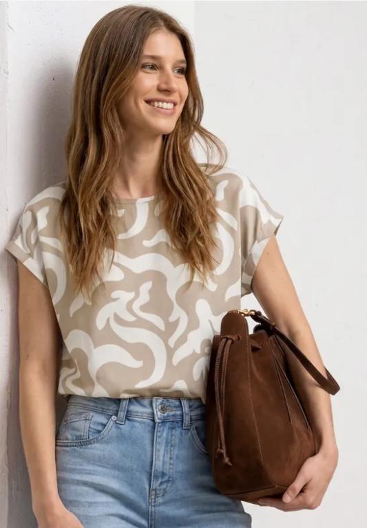 Dropped Shoulder Blusenshirt mit Print in Aesch - Bild 1