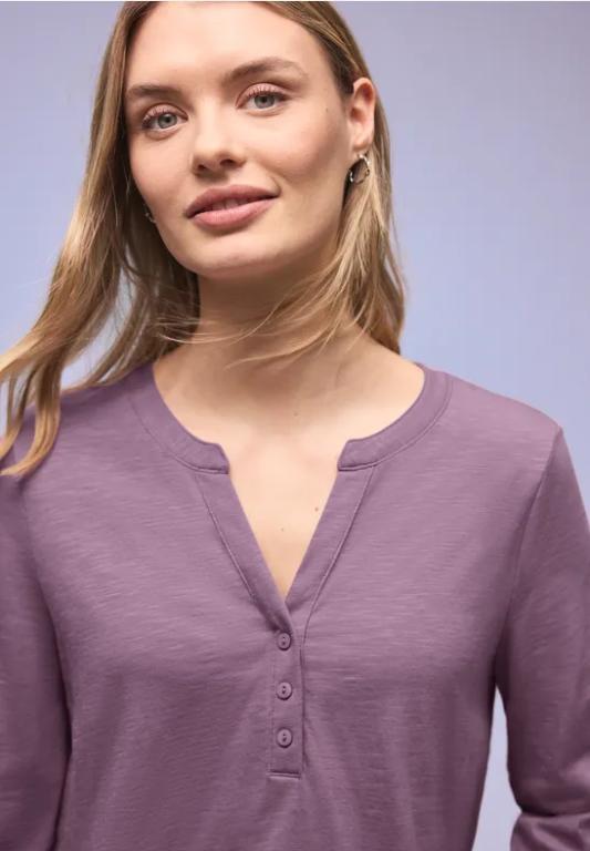 3/4-Arm Shirt mit Split Neck und Knöpfen in der Schweiz - Bild 1
