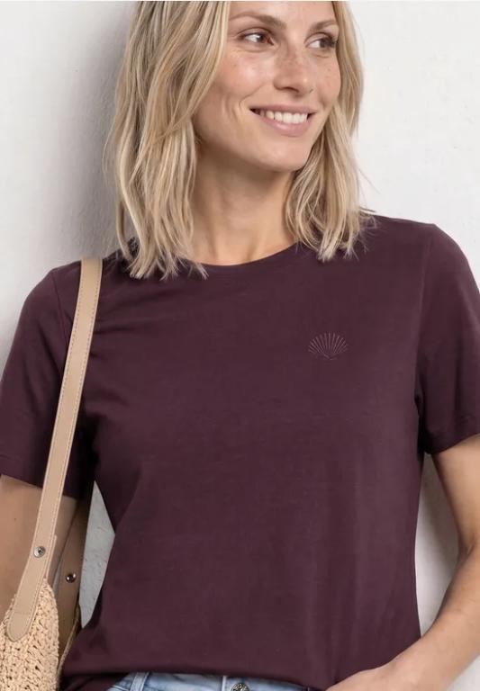 T-Shirt mit Rundhals und Embroidery Detail in der Schweiz - Bild 1