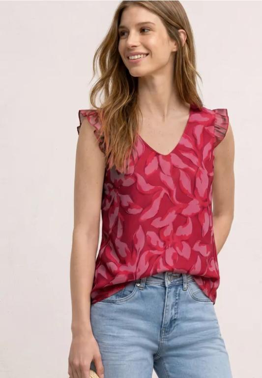 Mesh-Top mit V-Neck und Print in Landquart - Bild 1
