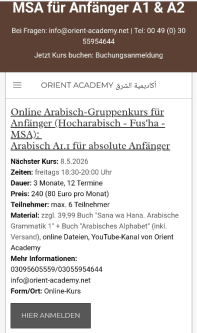 Arabisch A1.1 MSA/Fusha Kurs ab 8.5. mit Orient-Academy.net in Zürich - Bild 3
