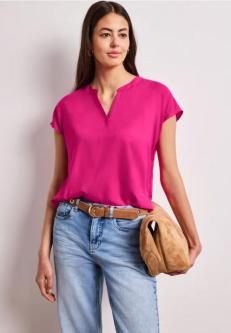 Blusenshirt in Unifarbe mit Split Neck in Oftringen - Bild 1