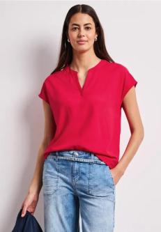 Blusenshirt in Unifarbe mit Split Neck in Luzern - Bild 1