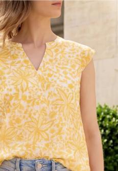 Blusentop aus Chiffon mit Split Neck in Bern - Bild 1