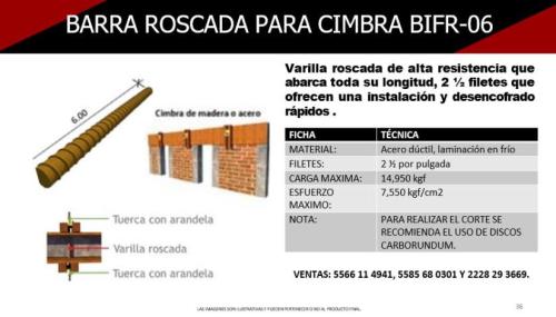 CIMBRA-BARRA ROSCADA PARA BIFR-06, Chiapas63835284342017120