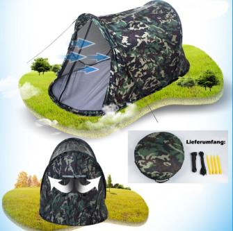 Camouflage Zelt Wurfzelt Sekundenzelt 2-3 Person Outdoor Camping in Brig - Bild 3