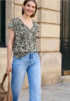 Dropped Shoulder Blusenshirt mit Bändern in Basel - Bild 1