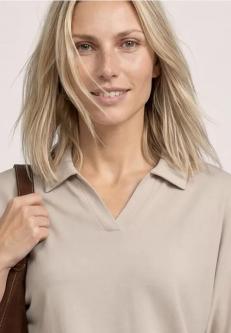 Dropped Shoulder Poloshirt mit Elastikbund in Zürich - Bild 1