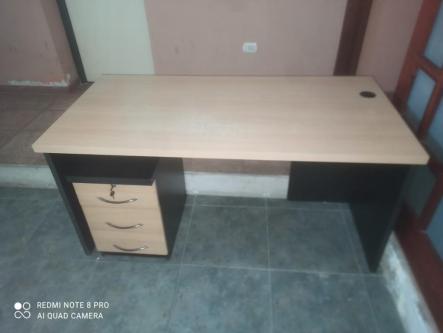 Beech desk with three drawers.64207014036353120