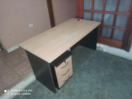 Beech desk with three drawers.64207014036353122