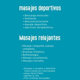 Sports Physiotherapist and Massage Therapist, Tuxtla Gutiérrez63837116189187121