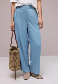 High Waist Wide Leg Hose mit Knopfdetails in Baden - Bild 1