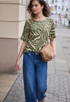 Kurzarm Bluse mit Rundhals und Print in Zürich - Bild 1