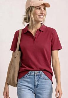 Kurzarm Poloshirt in Rippstruktur in Basel - Bild 1