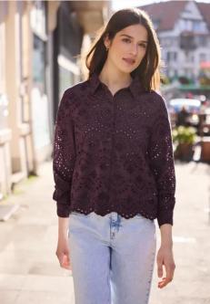 Langarm Bluse mit Shiffleymuster in Winterthur - Bild 1
