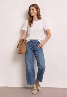 Mid Waist Jeansculotte mit Knopfdetails in Basel - Bild 1