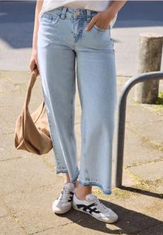 Mid Waist Wide Leg Jeans mit Ziersaum in Zürich - Bild 1