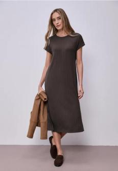 Midi-Kleid aus Jersey in Rippstruktur in St. Gallen - Bild 1