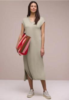 Midi-Kleid mit V-Neck im Strick-Look in Zürich - Bild 1