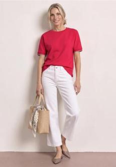 T-Shirt mit Rundhals im Silk-Look in Basel - Bild 1