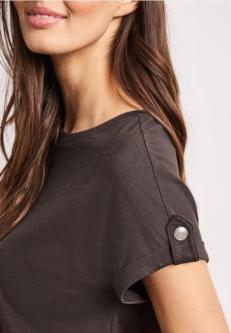 T-Shirt mit Rundhals und Knopfdetails in Solothurn - Bild 1