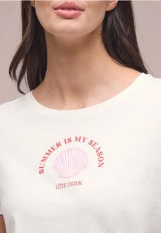 T-Shirt mit Rundhals und Muschelprint in Gossau - Bild 1