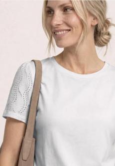 T-Shirt mit Rundhals und Spitzenärmeln in Zürich - Bild 1