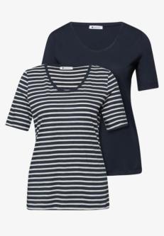 T-Shirts mit rounded V-Neck im 2er-Pack in Luzern - Bild 1
