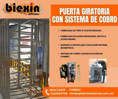 TORNIQUETE GIRATORIO CON SISTEMA DE COBRO