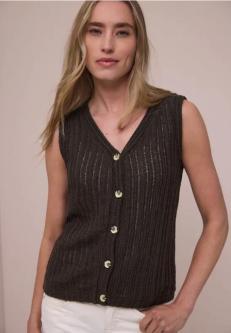 Weste mit V-Neck und Knopfleiste in Oftringen - Bild 1