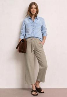 Wide Leg Hose aus Musselin im Loose Fit in Baden - Bild 1